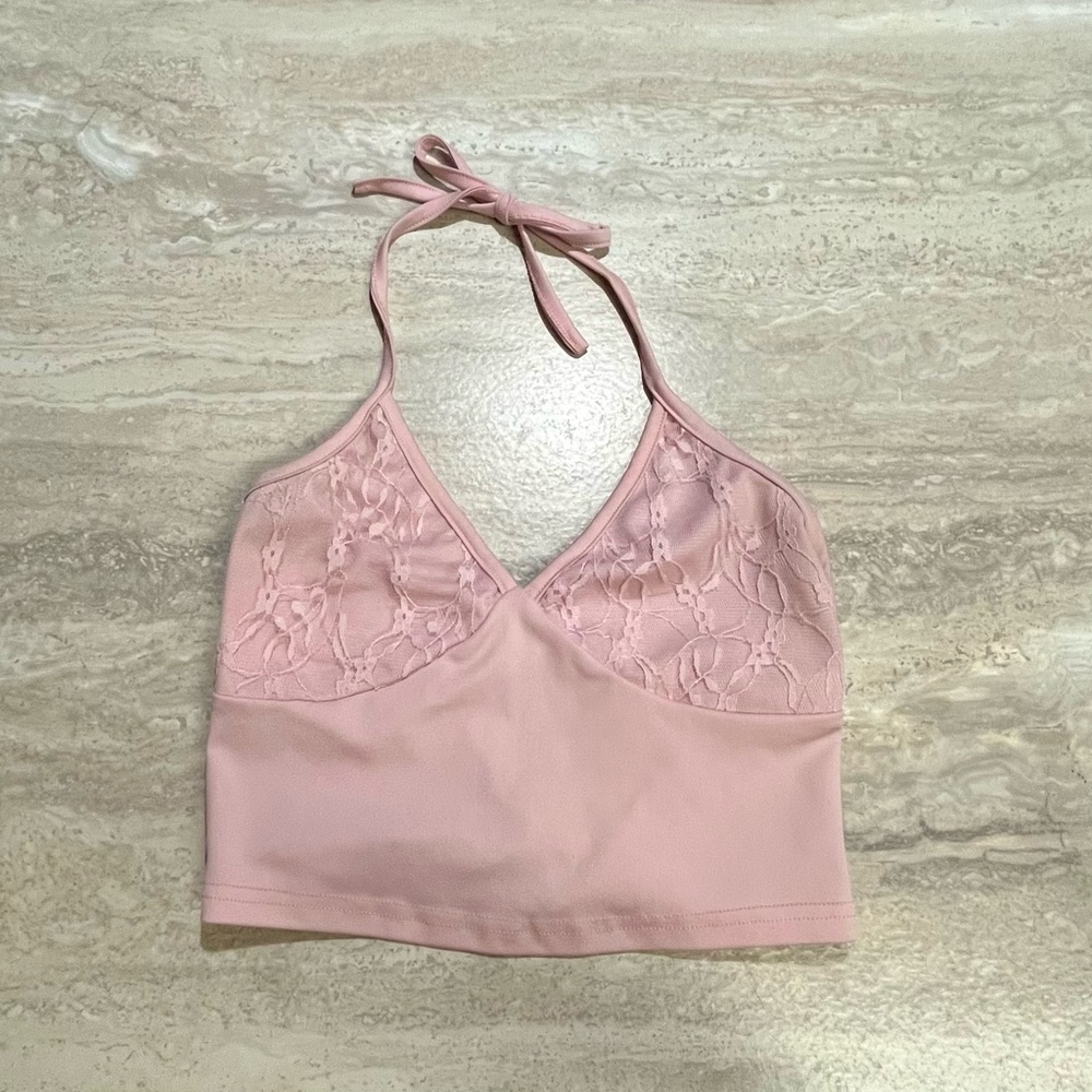 pink crop top